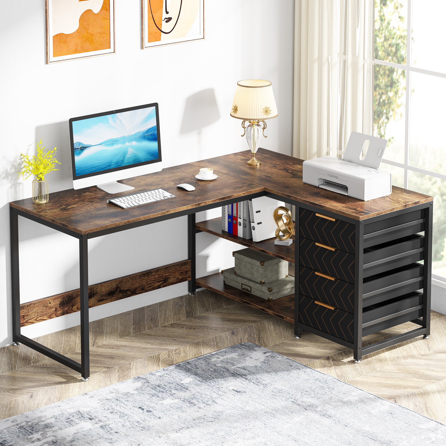 Office Furniture For Small Spaces - Tribesigns L Shaped Computer Desk with