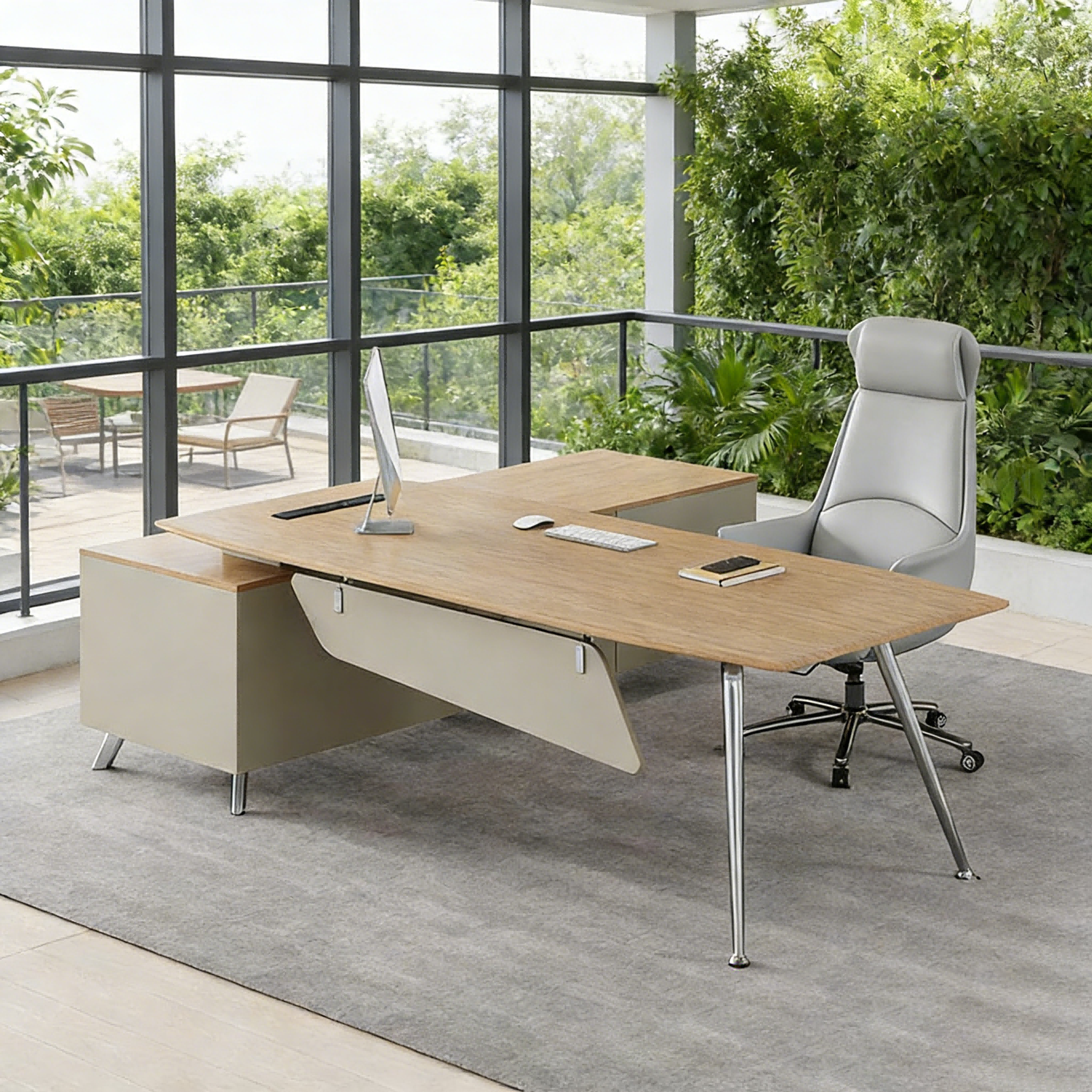 Office Furniture Set - Modern Executive Office Desk Set Wood