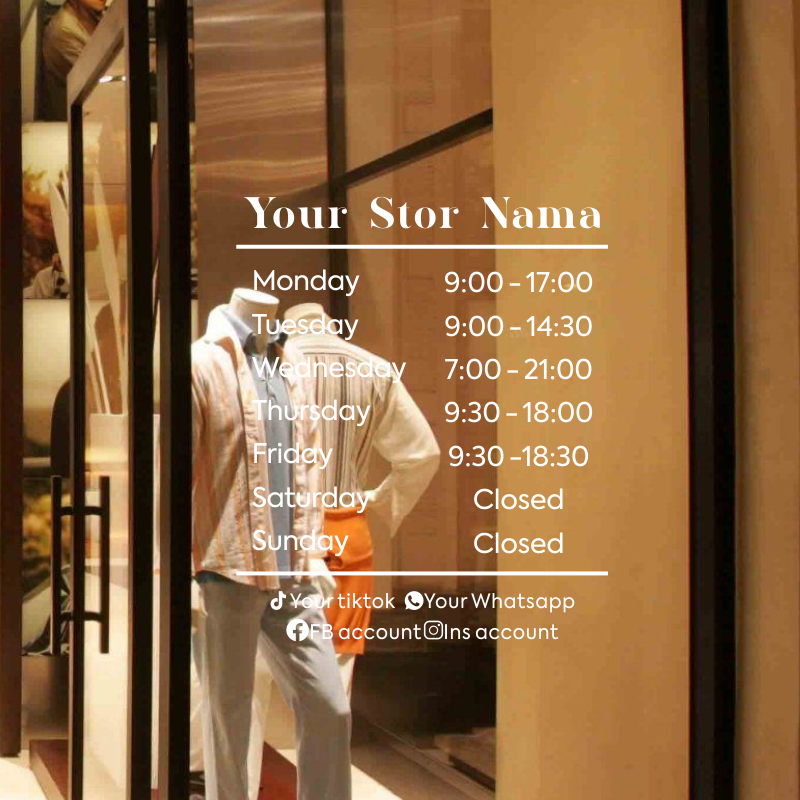 Office Furniture Logo - Opening Hours With Custom Business Logo