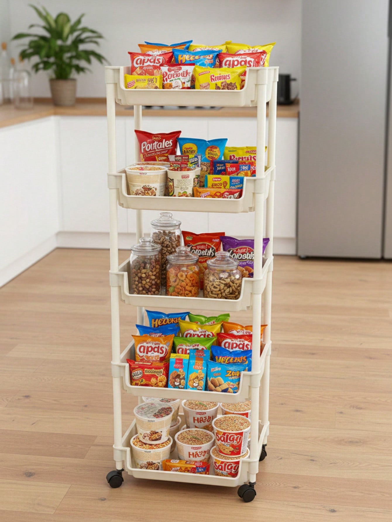 Book Cart Rolling - 1pc Multi-Layer Storage Trolley Shelf With