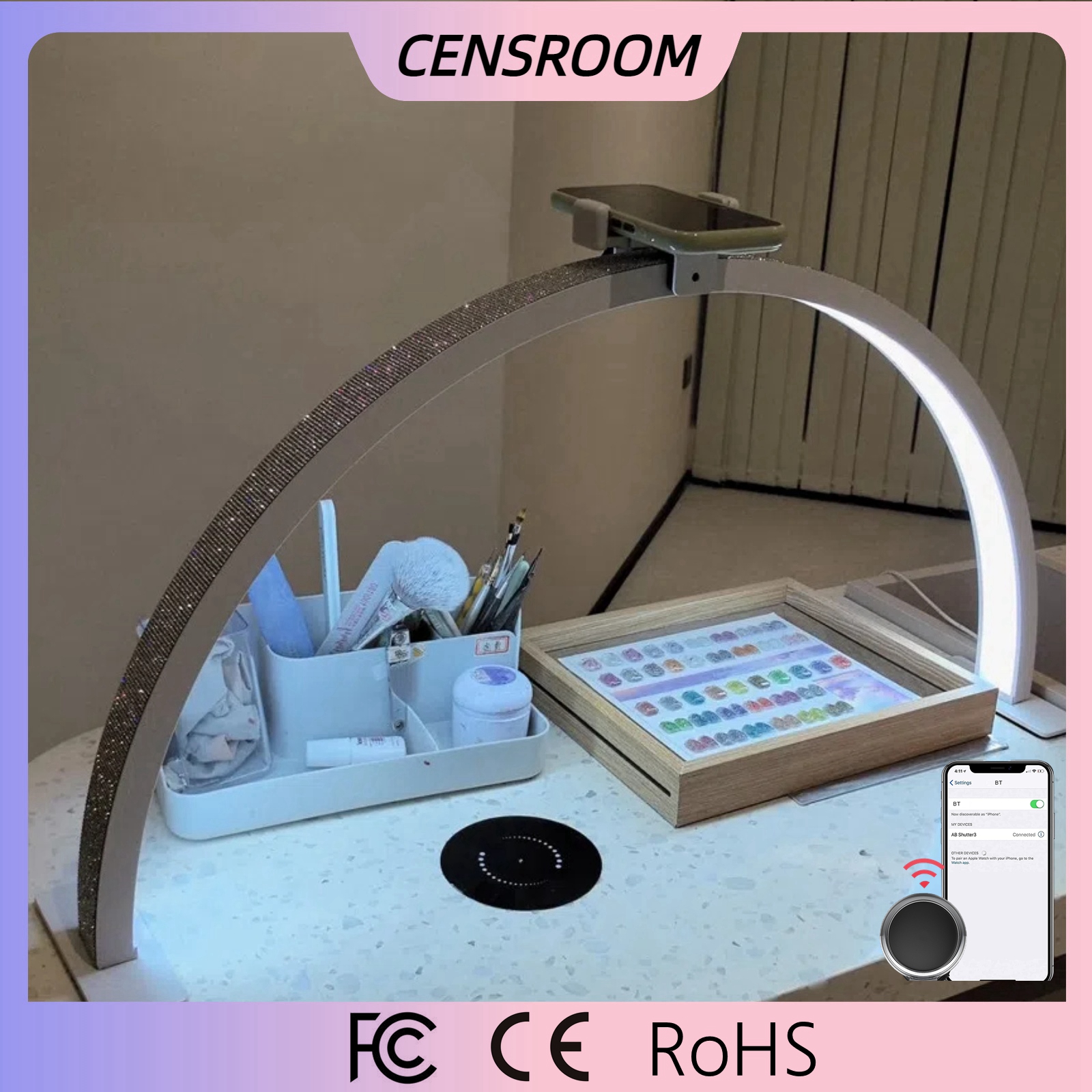 Floor Lamp Arched - Beauty Salon Half Moon Lamp with