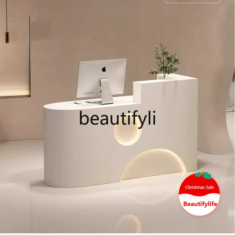 Reception Desk Counter - Clothing Store Cashier Counter Small Beauty