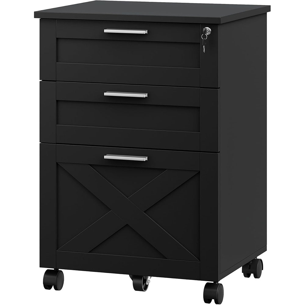 Office Furniture For Small Spaces - 3-Drawer Rolling File Cabinet with Lock