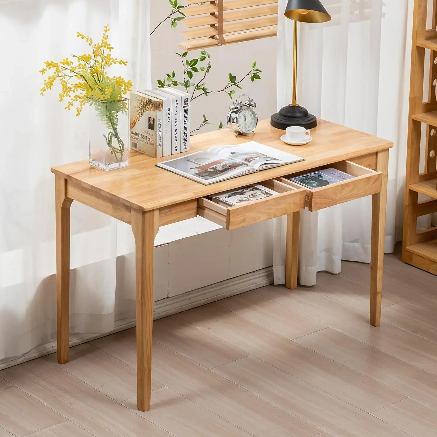 Office Furniture For Small Spaces - Solid Wood Desk, Gaming Study Home