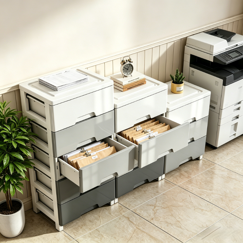 Office Furniture For Small Spaces - 3/4/5-Drawer Office Storage Cabinet, Gradient Gray