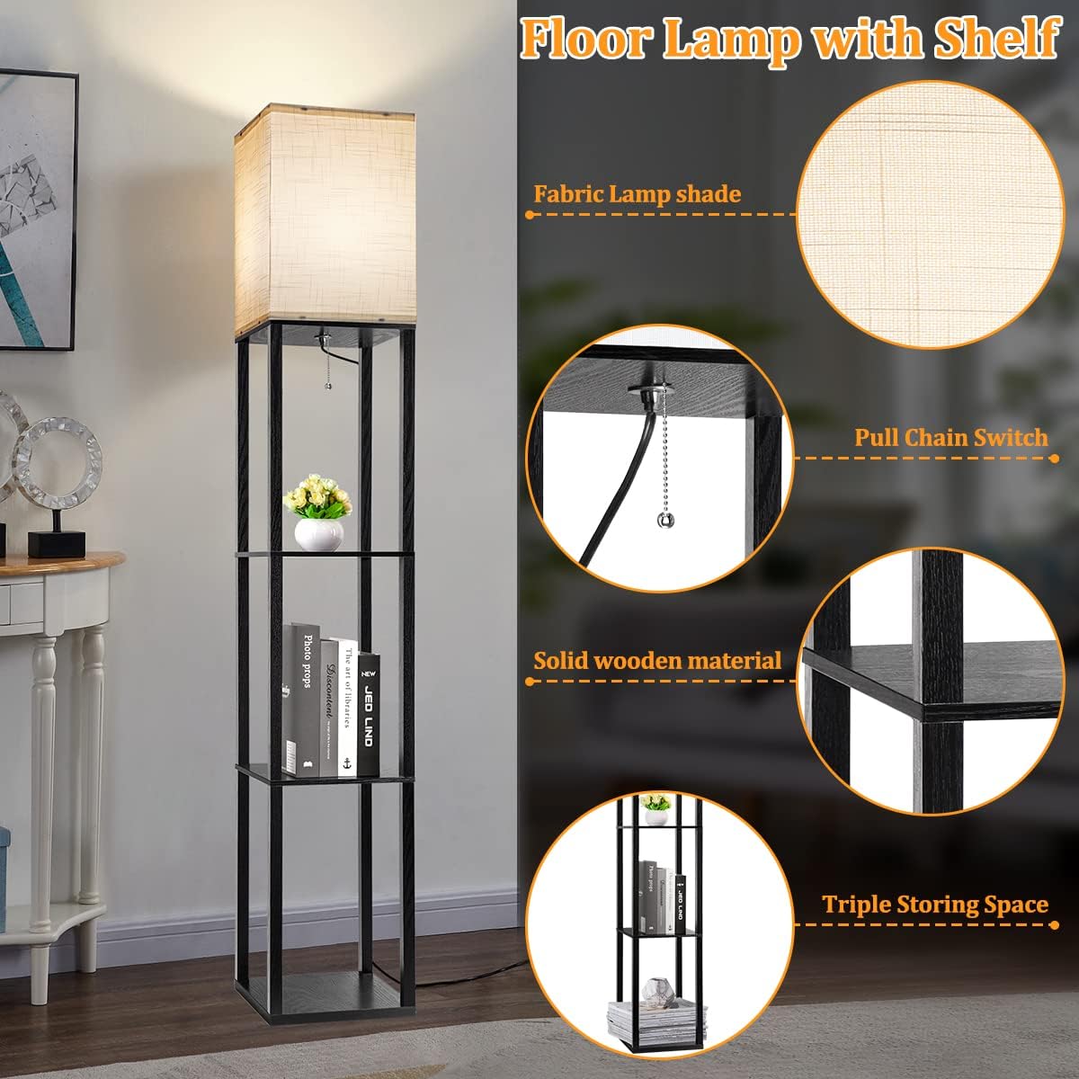 Arts Floor Light  with Shelves - Floor Lamp Arched avaliação e preço