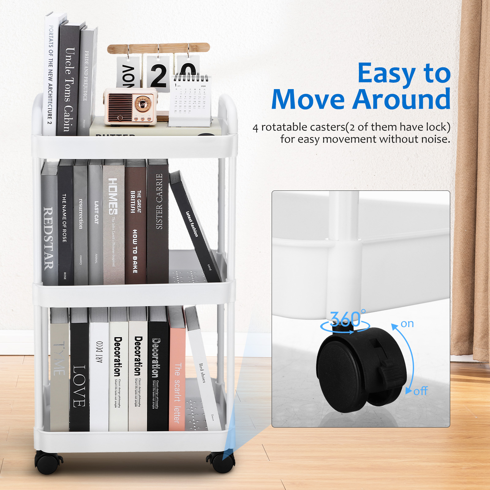 3 Tier Rolling Cart Storage Tr - Book Cart Rolling avaliação e preço