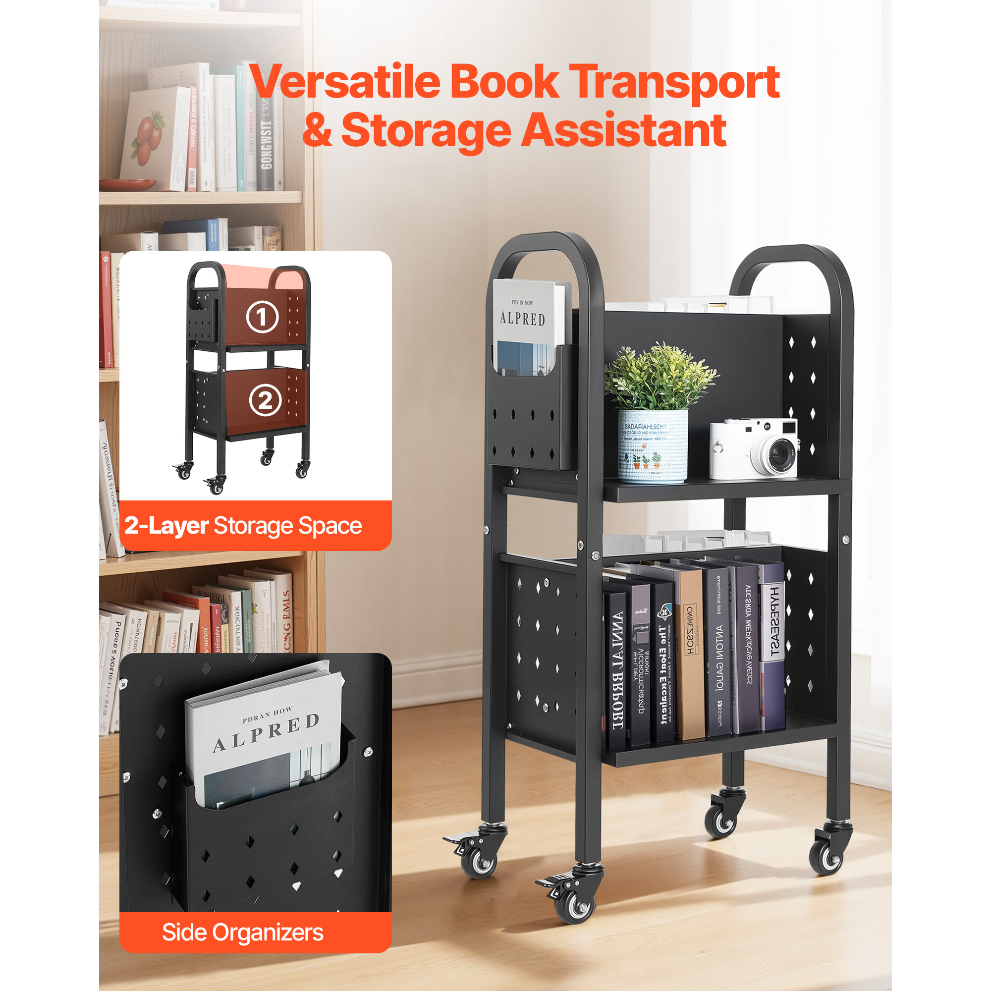 SucceBuy 150Lbs Rolling Librar - Book Cart Rolling avaliação e preço