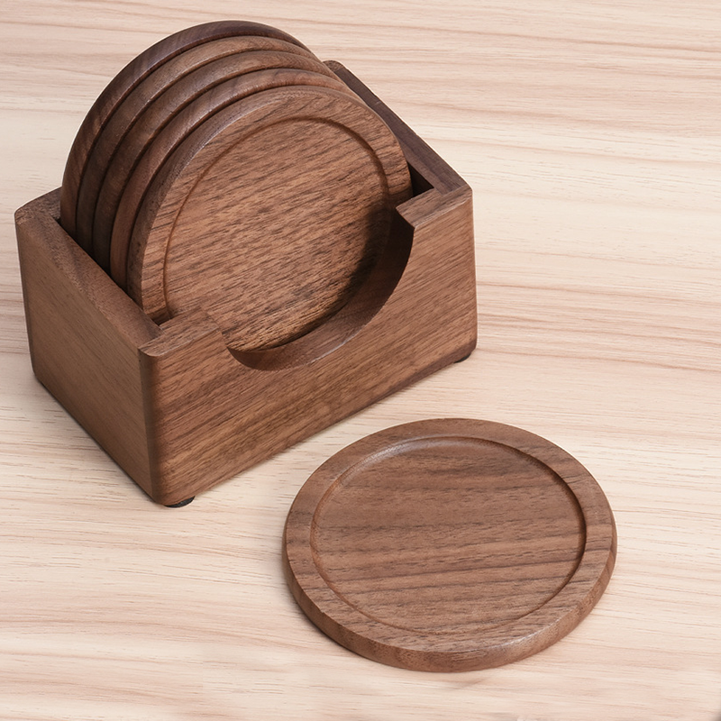 Walnut Dark Coaster Set of 6 P - Office Furniture Set avaliação e preço