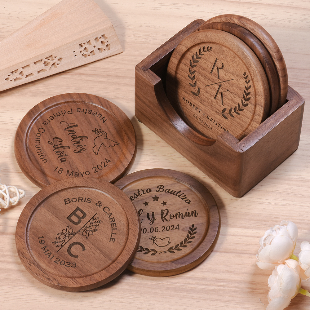 Walnut Dark Coaster Set of 6 P - Office Furniture Set avaliação e preço