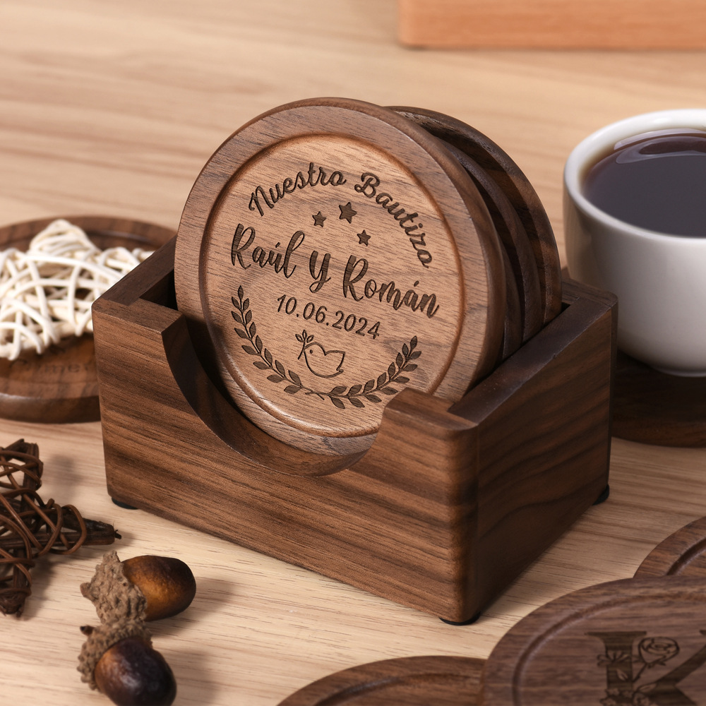 Walnut Dark Coaster Set of 6 P - Office Furniture Set avaliação e preço