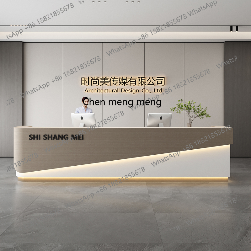 X188 Simple and modern hotel l - Reception Desk Counter avaliação e preço