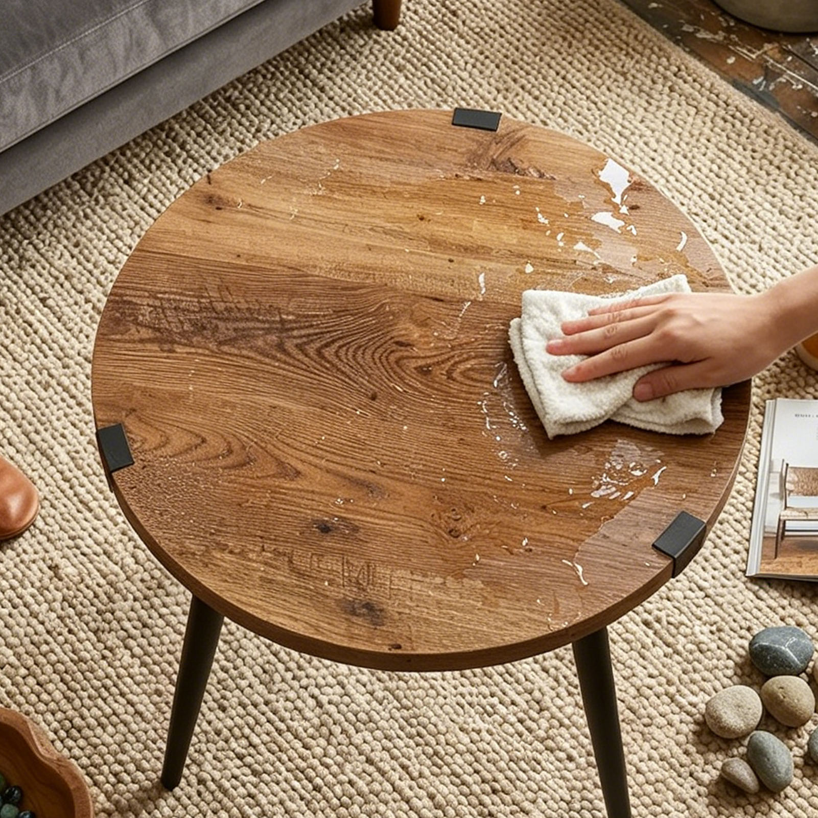 Mid Century Modern Round Coffe - Office Furniture For Small Spaces avaliação e preço