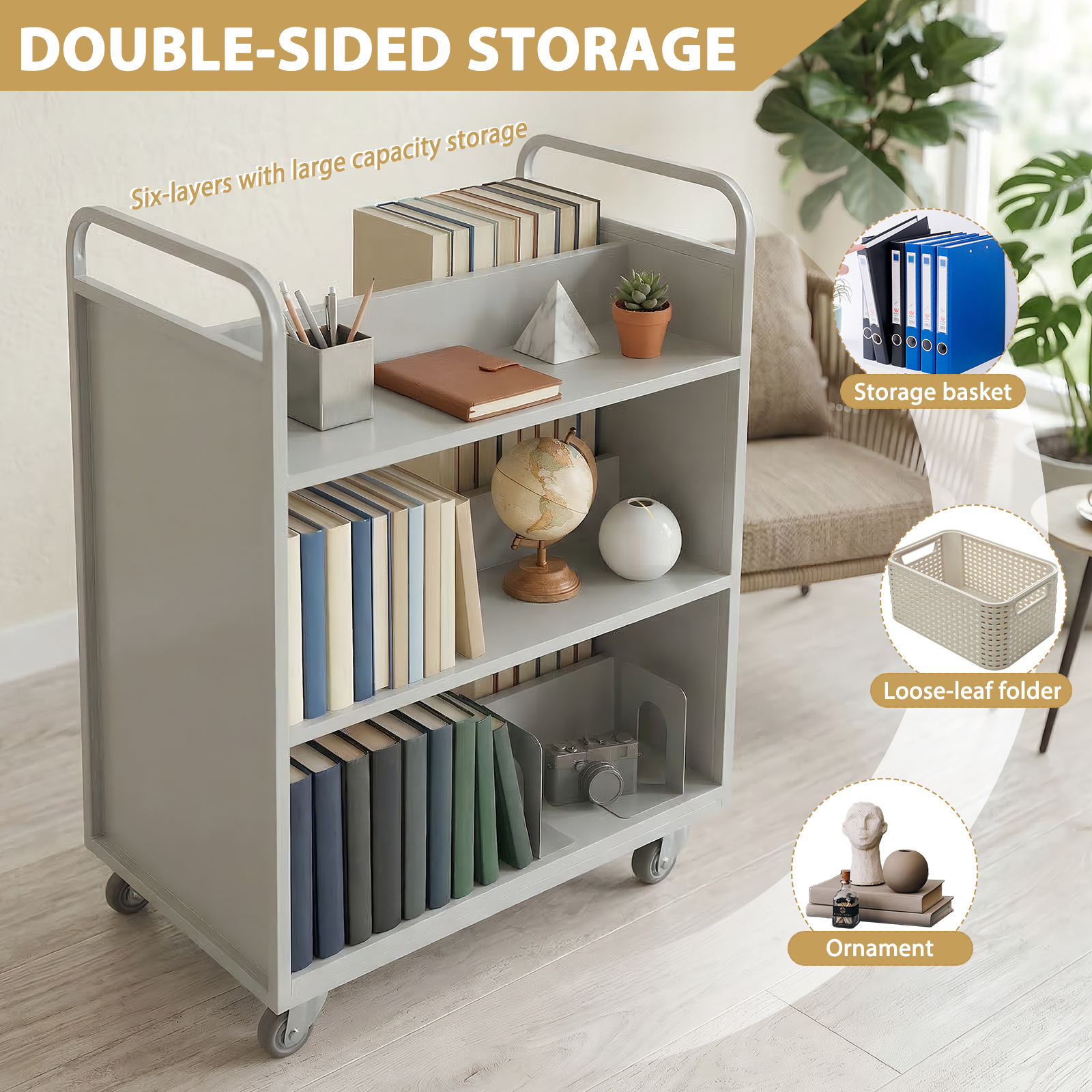 Rolling Book Cart Slanted Sing - Book Cart Rolling avaliação e preço
