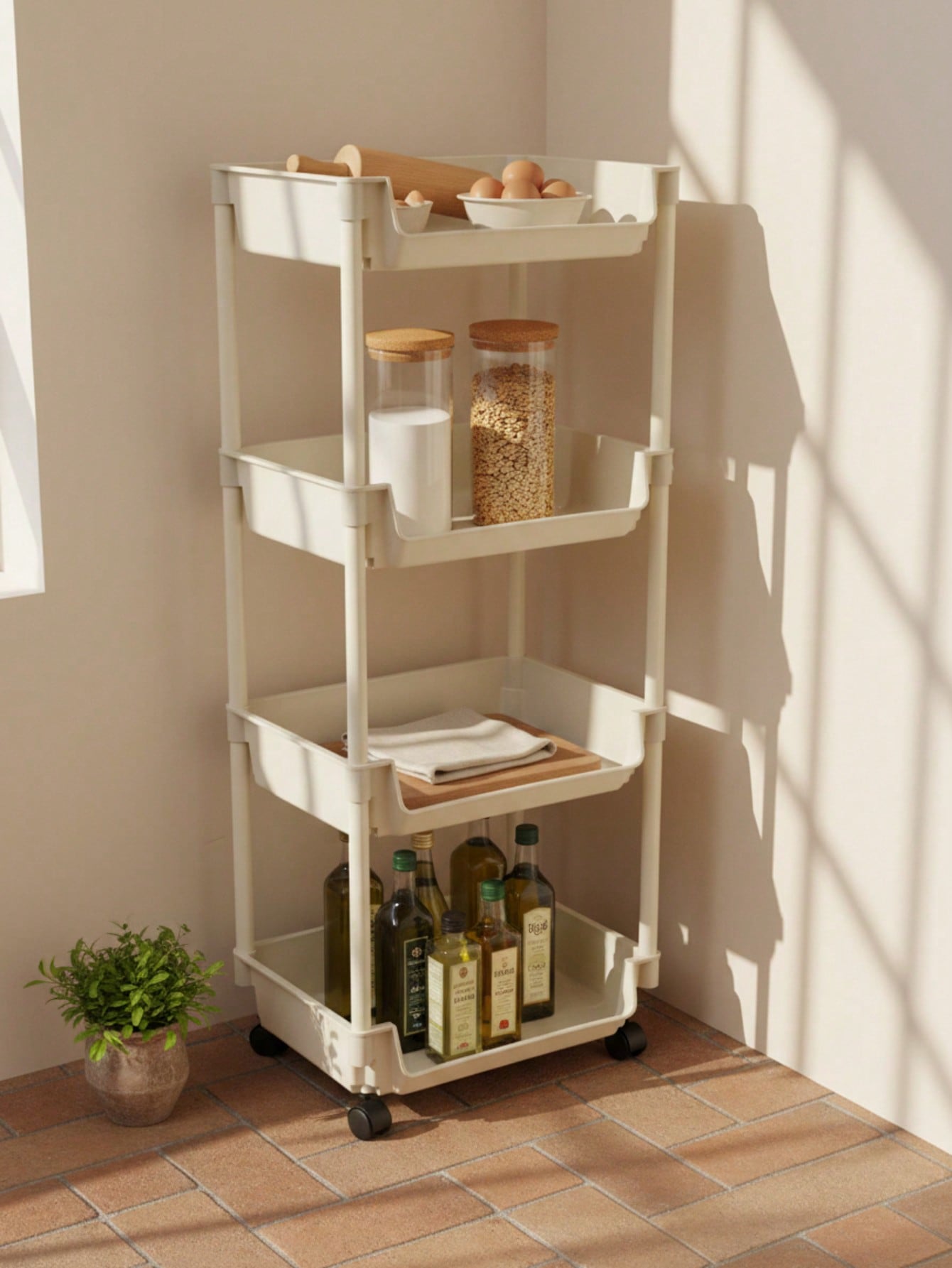 1pc Multi-Layer Storage Trolle - Book Cart Rolling avaliação e preço