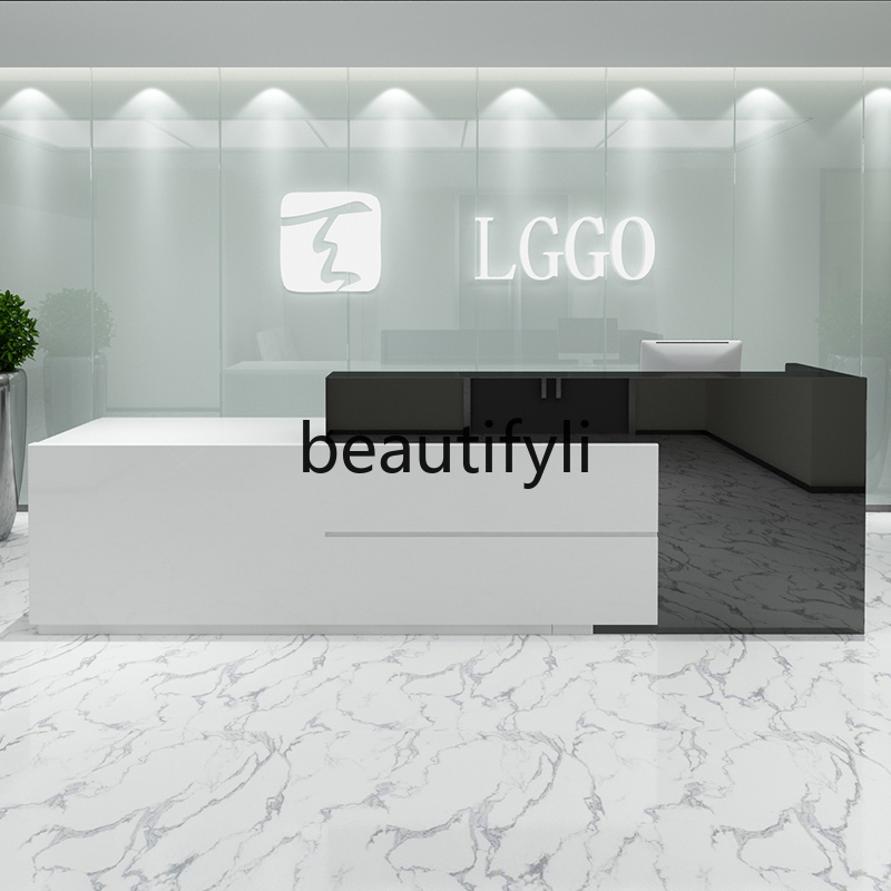 Simple Modern Beauty Salon Rec - Reception Desk Counter avaliação e preço
