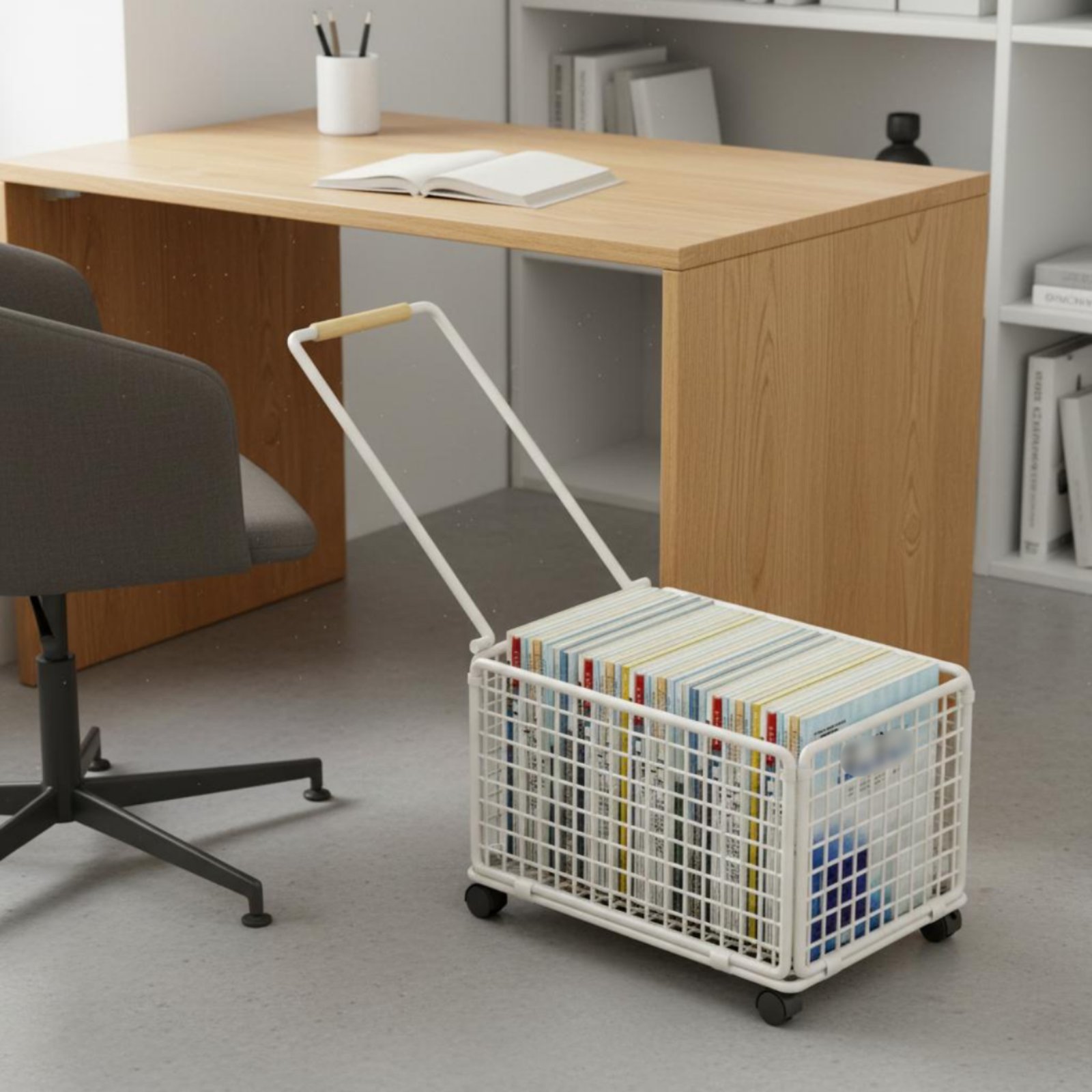 Deskside Storage Trolley With  - Book Cart Rolling avaliação e preço