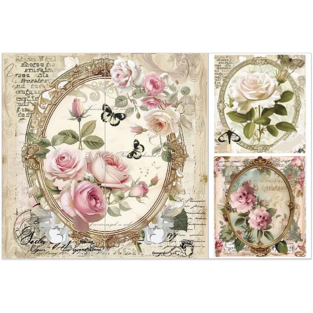3pcs/Set Rose Rub on Transfers - Office Furniture Set avaliação e preço