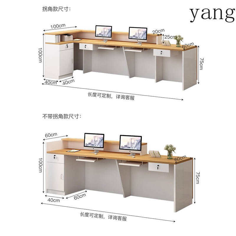 Luxury Simple Reception Desk L - Office Furniture Logo avaliação e preço