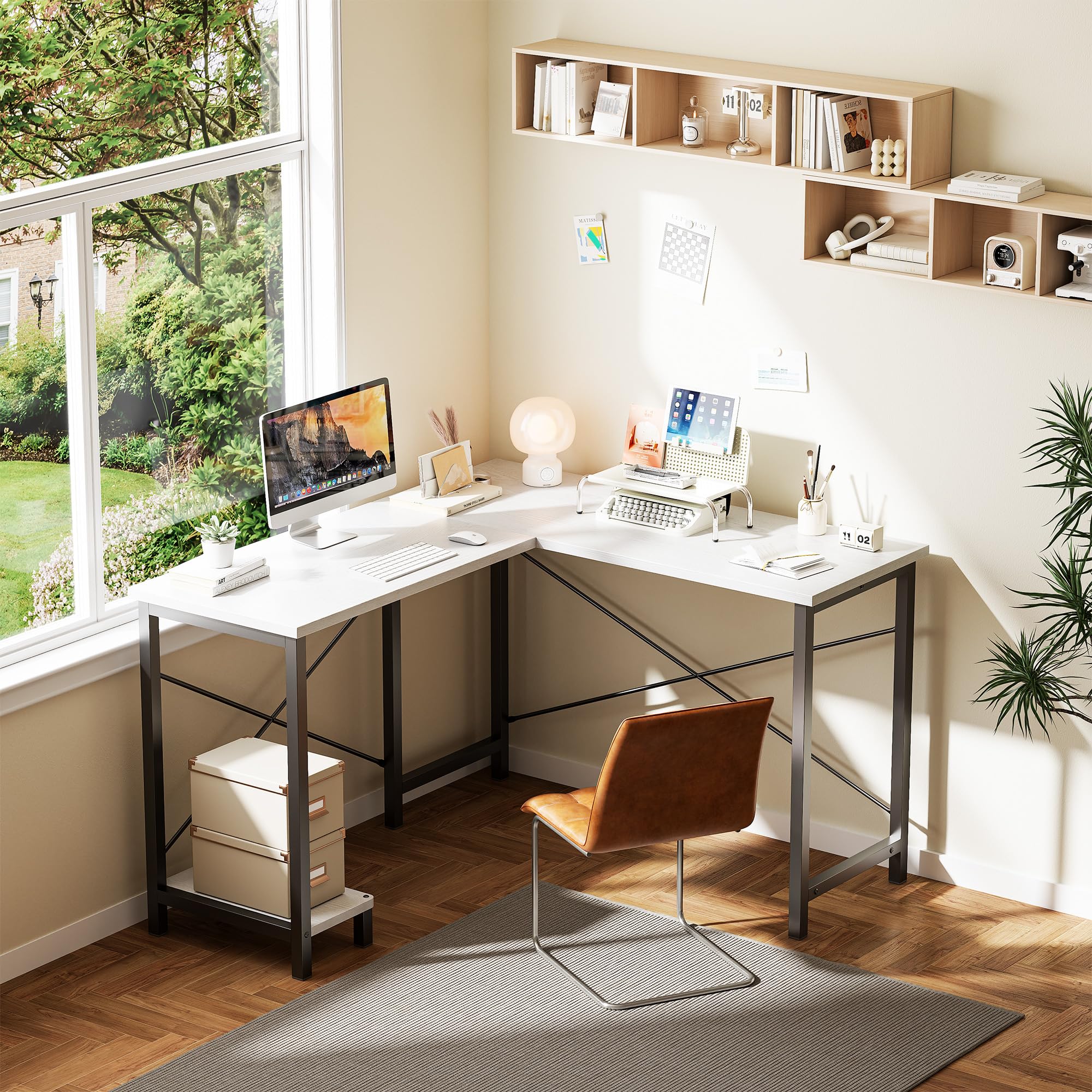 JHK 50 Inch L Shaped Desk Comp - Office Furniture For Small Spaces avaliação e preço