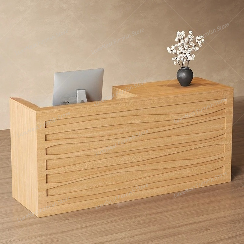 Office Beauty Reception Desk L - Office Furniture Logo avaliação e preço