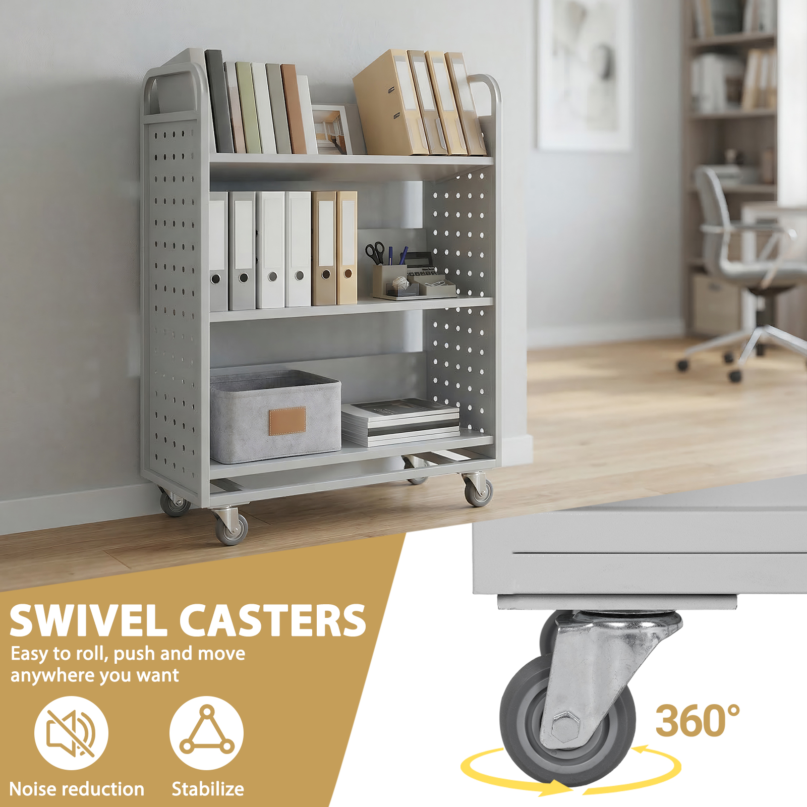 Rolling Book Cart Slanted Sing - Book Cart Rolling avaliação e preço