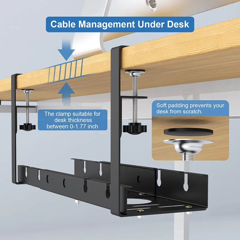 No Drilling Extendable Under D - Cable Tray Under Desk avaliação e preço