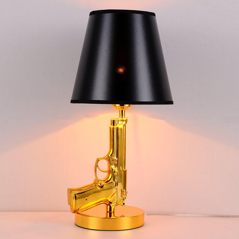 Gold Plated Pistol Table Desk  - Floor Lamp Arched avaliação e preço