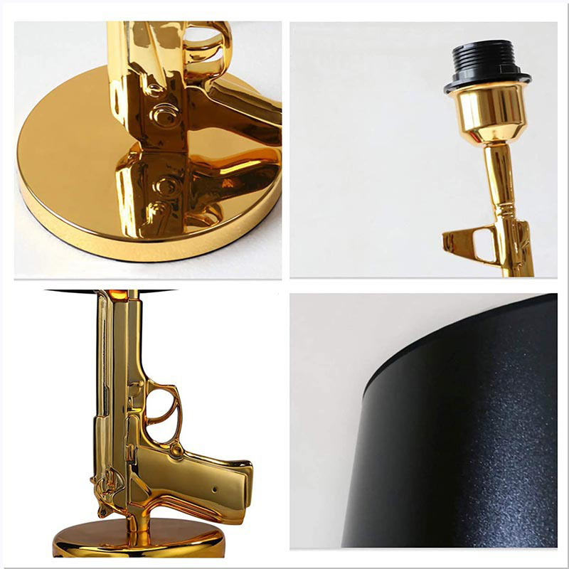 Gold Plated Pistol Table Desk  - Floor Lamp Arched avaliação e preço