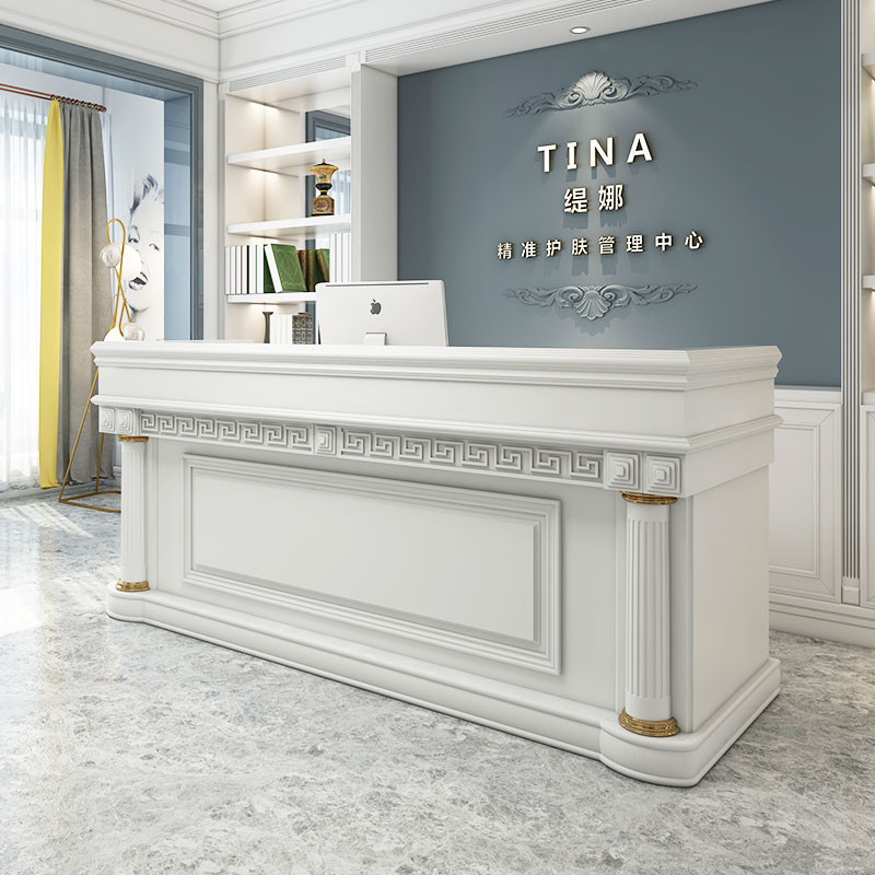 Large Beauty Clinic Reception  - Office Furniture Logo avaliação e preço