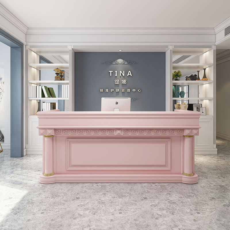 Large Beauty Clinic Reception  - Office Furniture Logo avaliação e preço