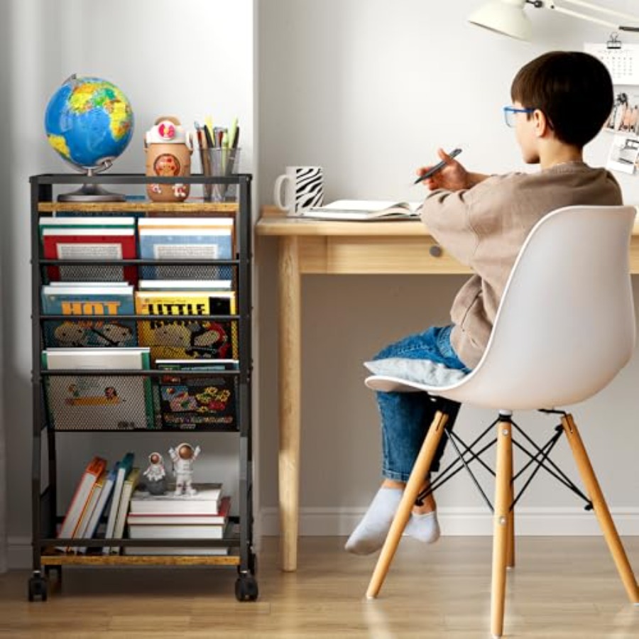 8 Tier Rolling Book Cart with  - Book Cart Rolling avaliação e preço