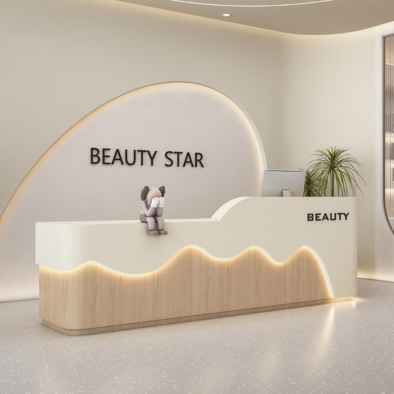 Barber Chests Reception Desk B - Office Furniture Logo avaliação e preço