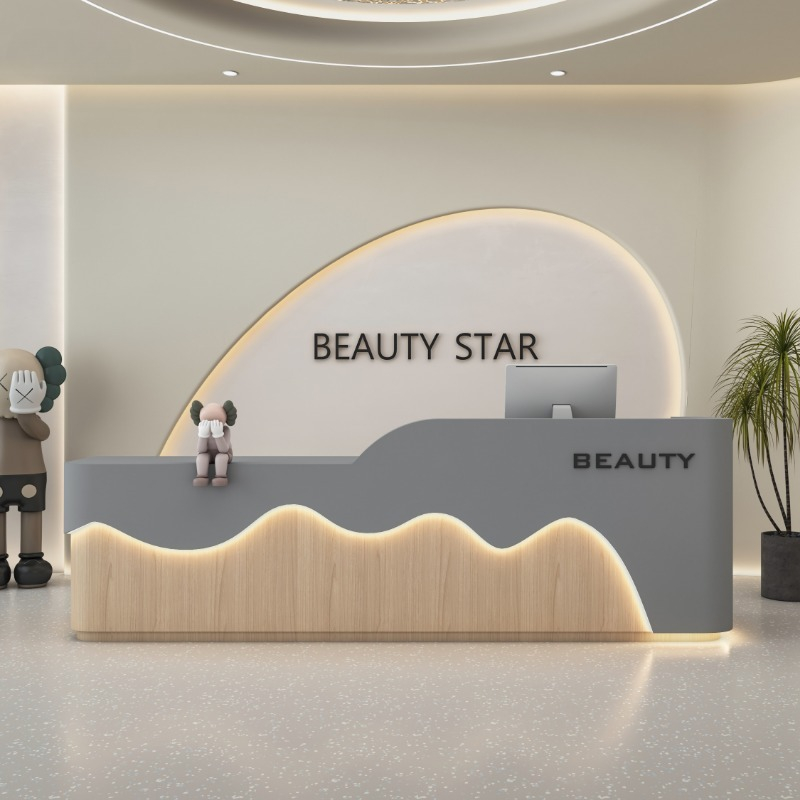 Barber Chests Reception Desk B - Office Furniture Logo avaliação e preço