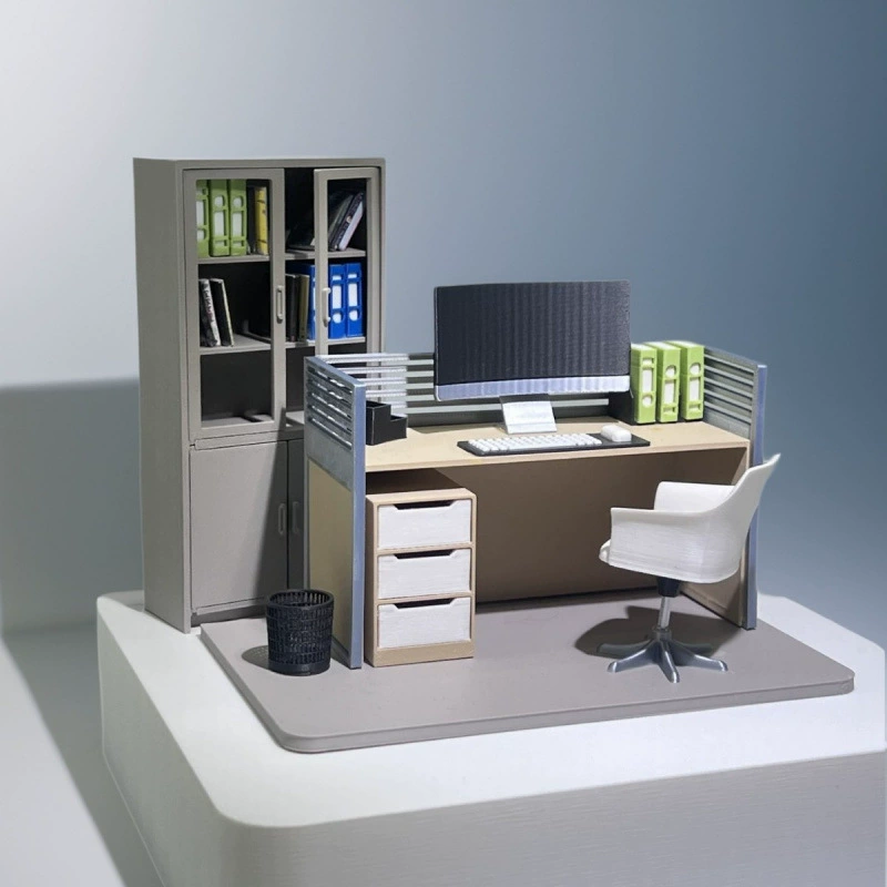 1/12 Scale Miniature Office Sc - Office Furniture Set avaliação e preço