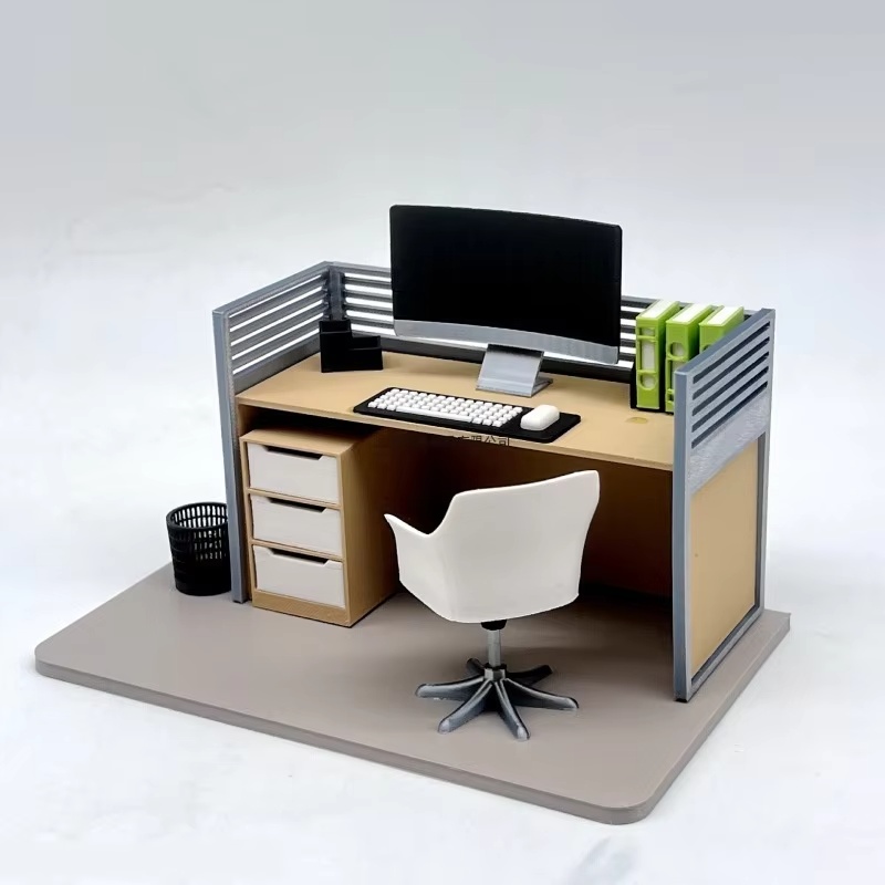 1/12 Scale Miniature Office Sc - Office Furniture Set avaliação e preço