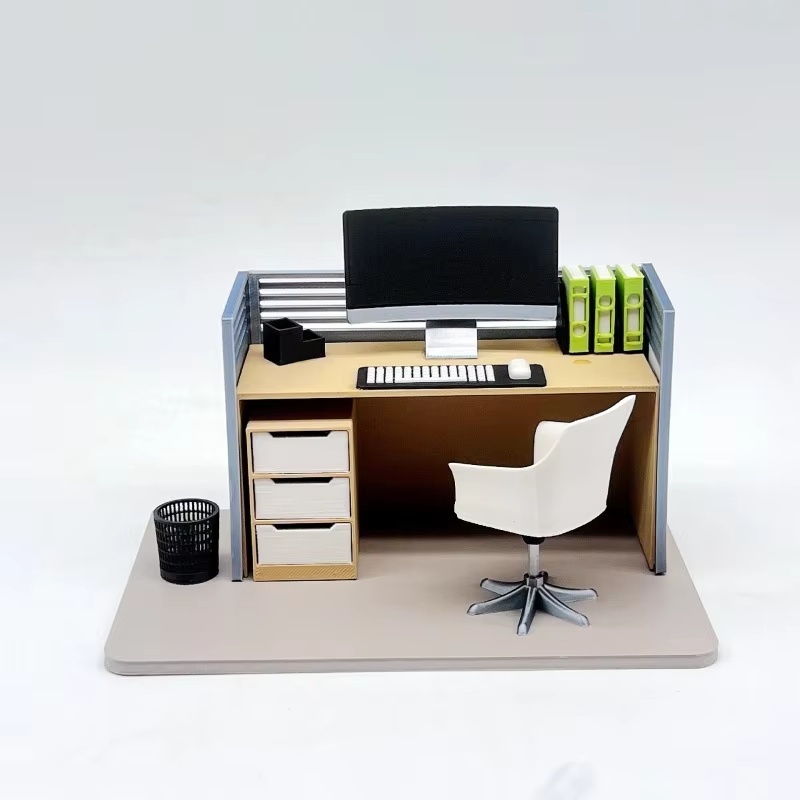 1/12 Scale Miniature Office Sc - Office Furniture Set avaliação e preço