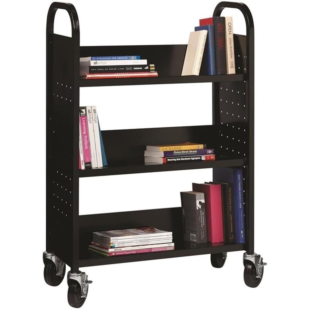 Rolling Single-Sided Sloped Sh - Book Cart Rolling avaliação e preço