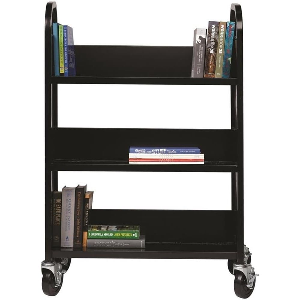 Rolling Single-Sided Sloped Sh - Book Cart Rolling avaliação e preço