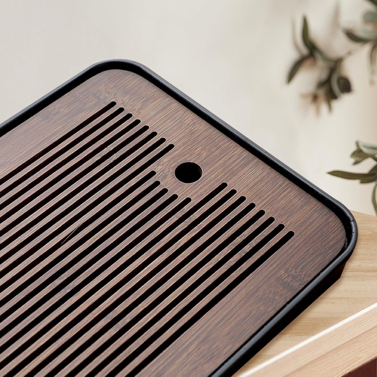 Natural Bamboo Tea Tray with H - Office Furniture Set avaliação e preço