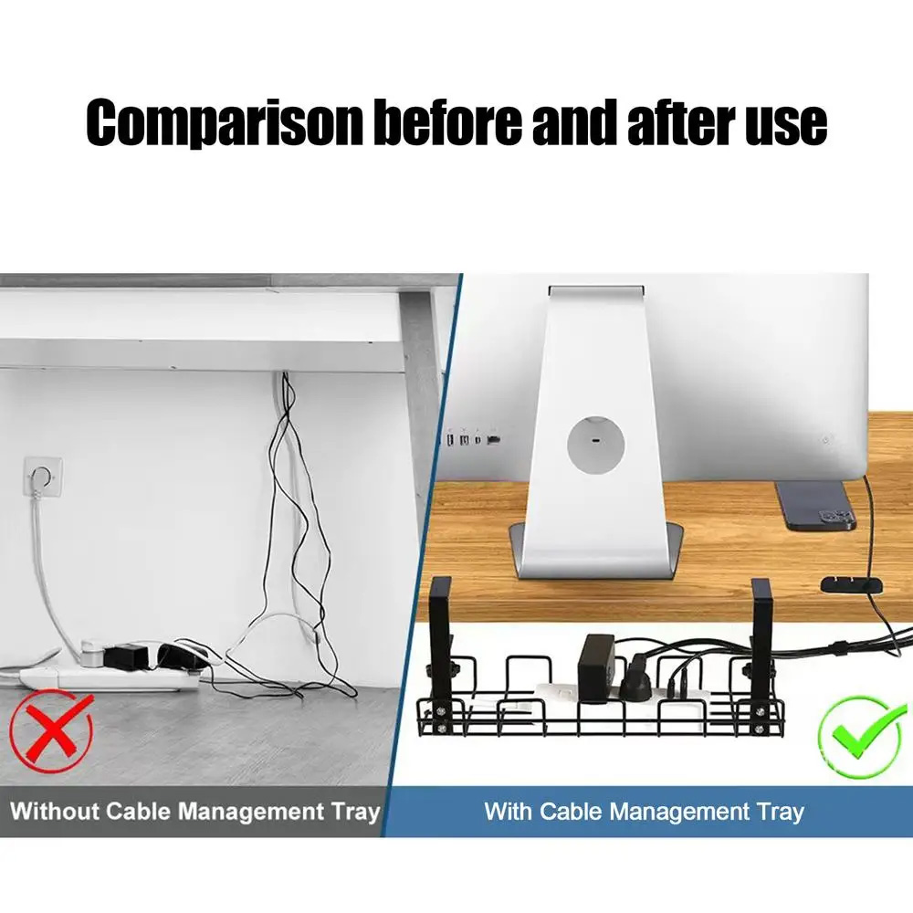 Cable Management Box Under Des - Cable Tray Under Desk avaliação e preço