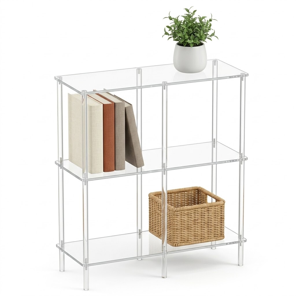 Acrylic Bookshelf 3 Tier, Clea - Office Furniture For Small Spaces avaliação e preço