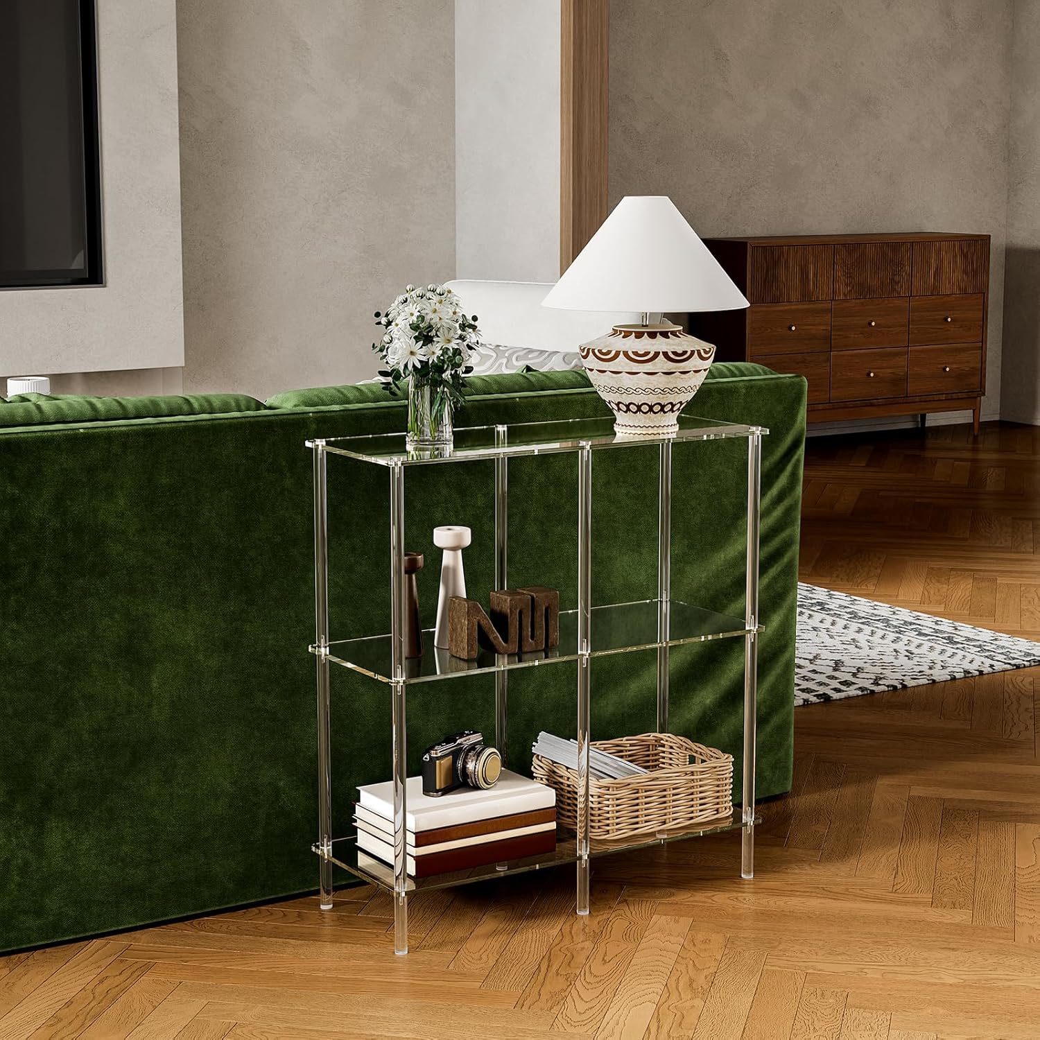 Acrylic Bookshelf 3 Tier, Clea - Office Furniture For Small Spaces avaliação e preço
