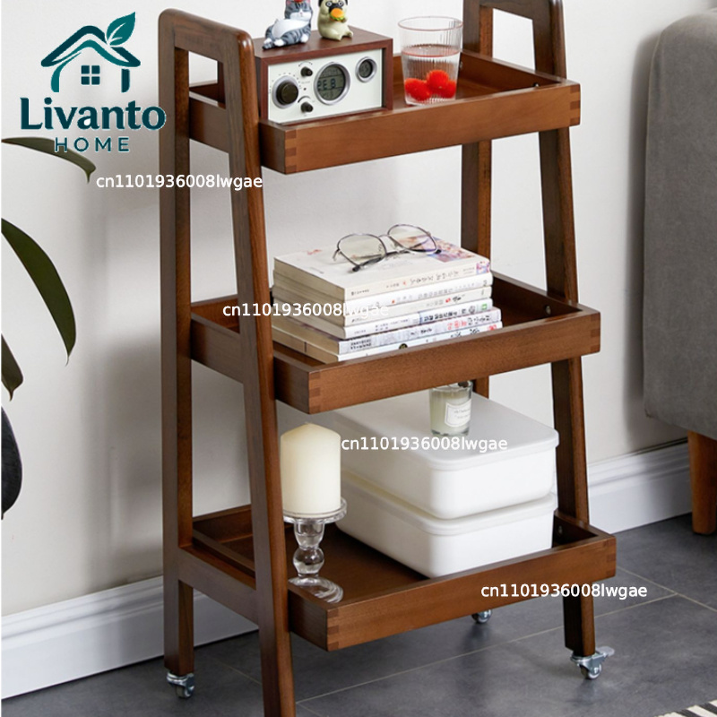 Farmhouse Solid Wood Rolling C - Book Cart Rolling avaliação e preço