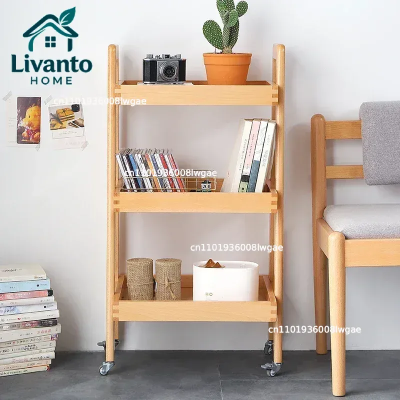 Farmhouse Solid Wood Rolling C - Book Cart Rolling avaliação e preço